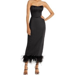 Aqua black corsette dress with for trim